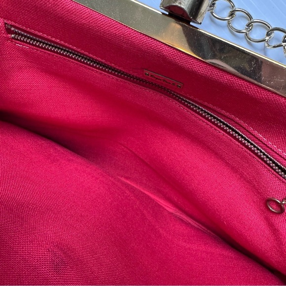 Vintage Roger Van S. Elegant Brown Leather Clutch with Gold Chain - Picture 7 of 10